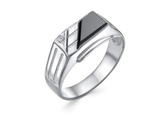 Печатка из серебра с фианитом