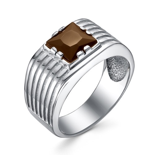 Печатка из серебра с раух-топазом