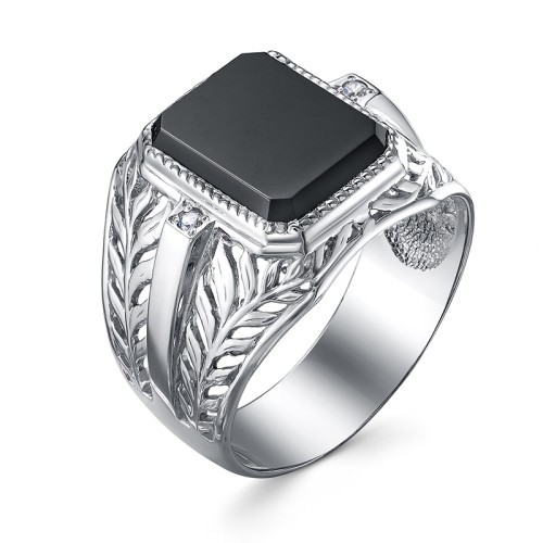 Печатка из серебра с фианитом