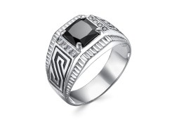 Печатка из серебра с фианитом