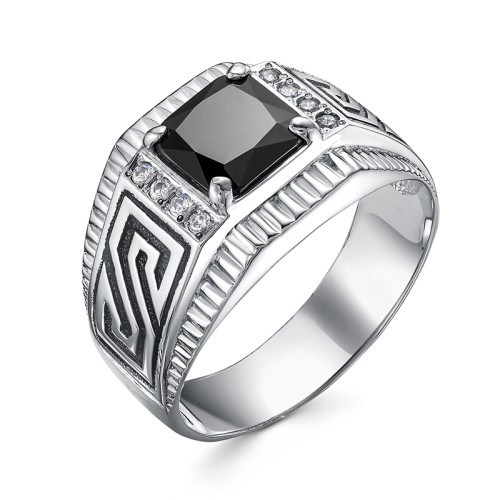 Печатка из серебра с фианитом