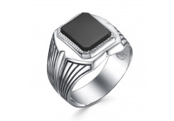 Печатка из серебра с фианитом