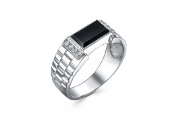 Печатка из серебра с фианитом