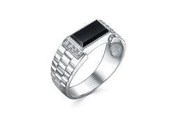 Печатка из серебра с фианитом