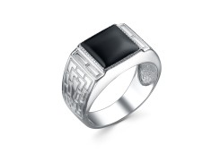 Печатка из серебра с агатом