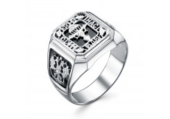 Печатка из серебра с фианитом