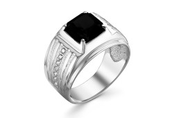 Печатка из серебра с фианитом