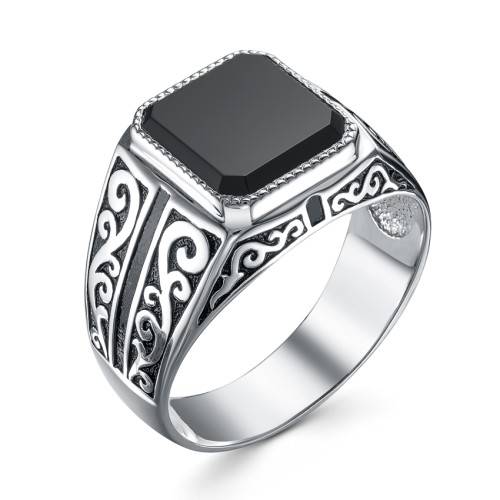 Печатка из серебра с фианитом