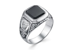 Печатка из серебра с фианитом