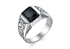 Печатка из серебра с фианитом