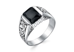 Печатка из серебра с фианитом