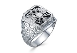 Печатка из серебра с фианитом