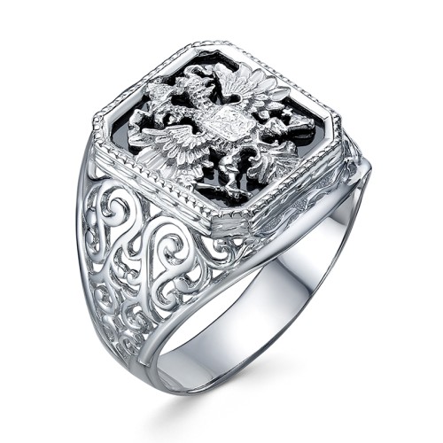 Печатка из серебра с фианитом