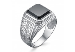 Печатка из серебра с фианитом