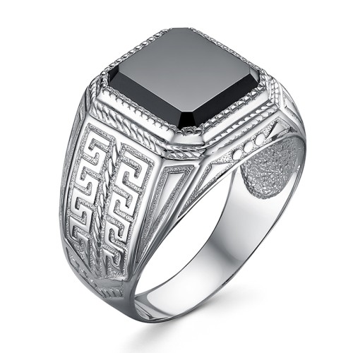 Печатка из серебра с фианитом