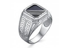 Печатка из серебра с фианитом