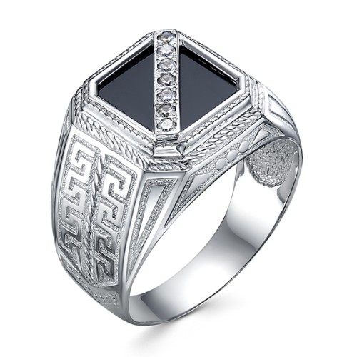 Печатка из серебра с фианитом