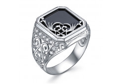 Печатка из серебра с фианитом