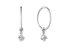 Серебряные cерьги конго с фианитом