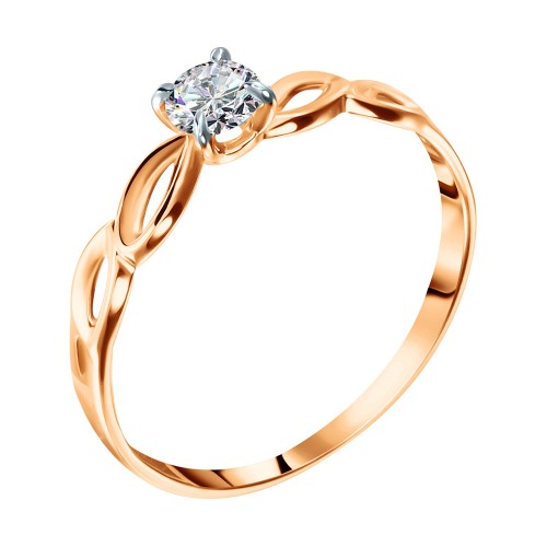 Золотое кольцо с фианитом