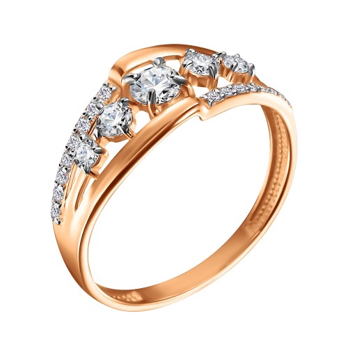 Золотое кольцо с фианитом