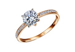 Золотое кольцо с фианитом