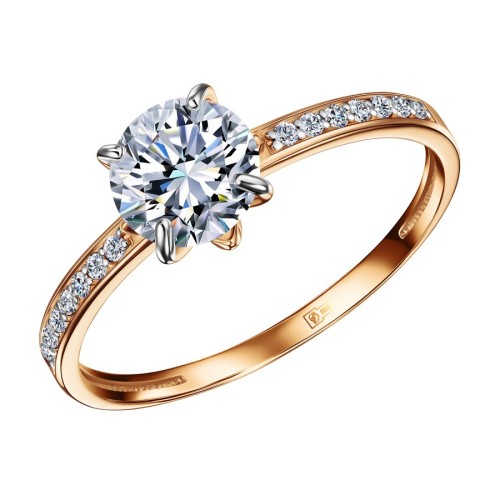 Золотое кольцо с фианитом