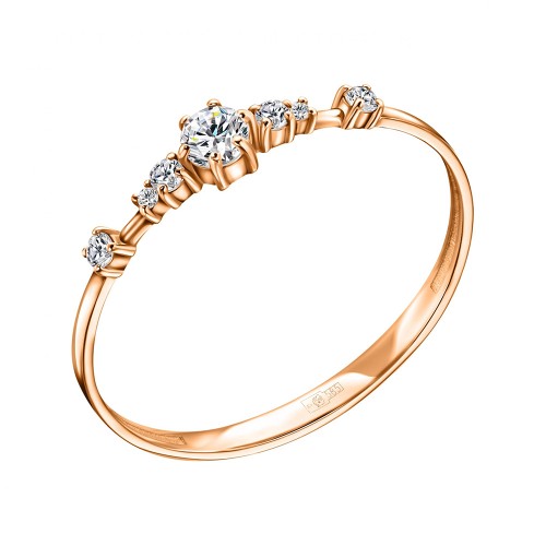 Золотое кольцо с фианитом