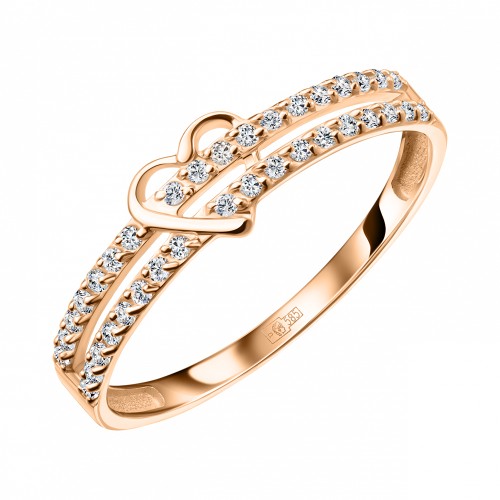 Золотое кольцо с фианитом