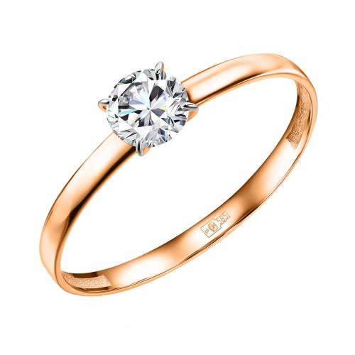 Золотое кольцо с фианитом