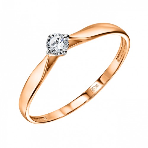 Золотое кольцо с фианитом