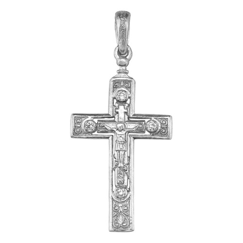 Крест из серебра с фианитом