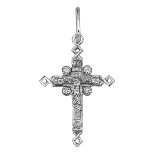 Крест из серебра с фианитом