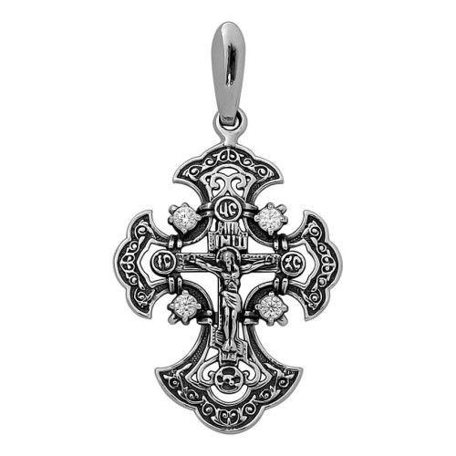 Крест из серебра с фианитом