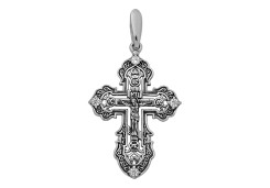 Крест из серебра с фианитом