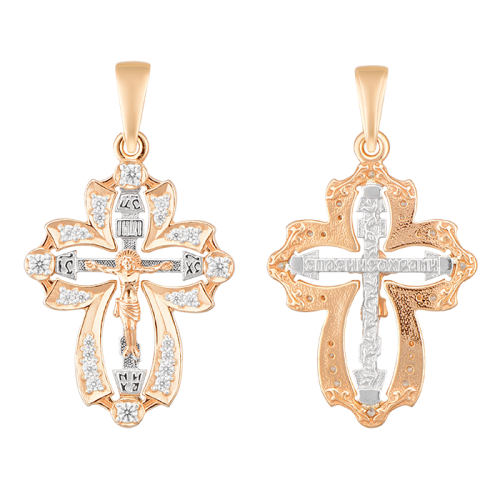 Крест из золота с фианитом