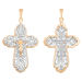 Крест из белого золота с фианитом