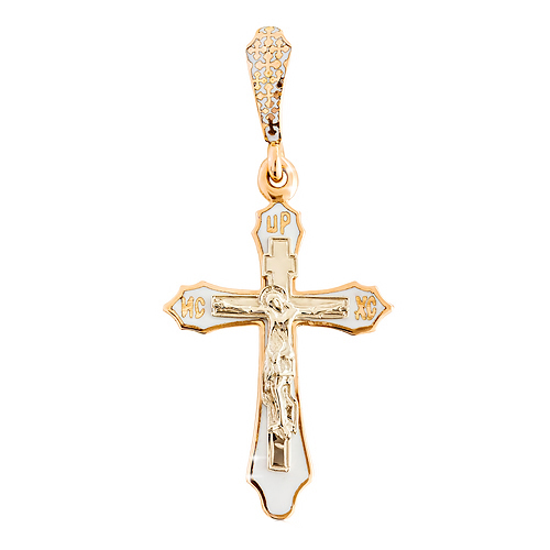 Крест из золота с эмалью