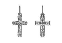 Крест из серебра с фианитом