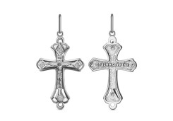 Крест из серебра с фианитом