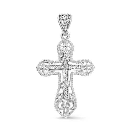 Крест из серебра с фианитом