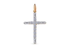 Серебряная подвеска с позолотой с фианитом