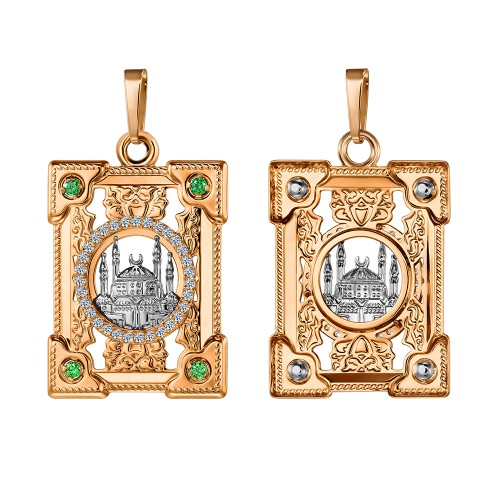 Золотая подвеска с фианитом