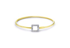 Браслет из желтого золота с фианитом