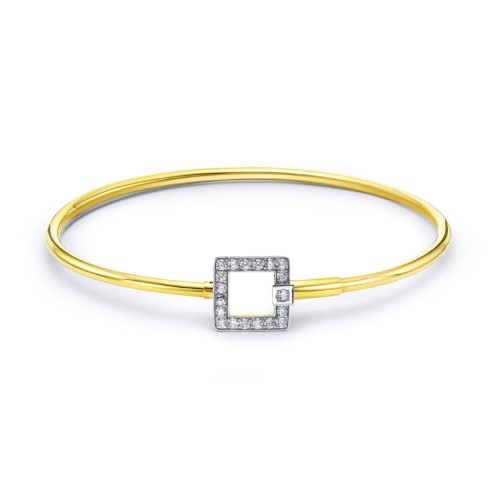 Браслет из желтого золота с фианитом