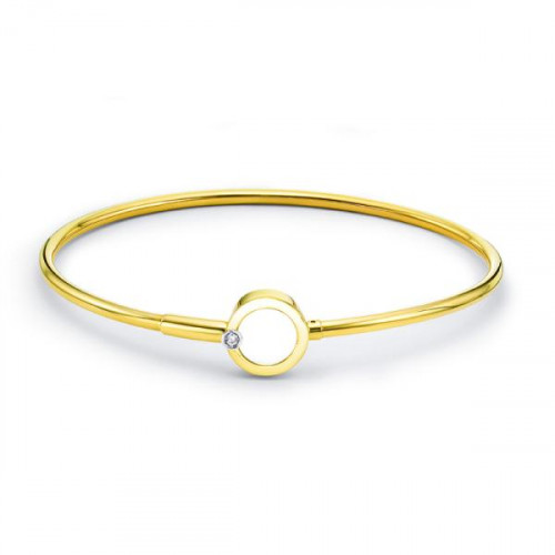 Браслет из желтого золота с фианитом