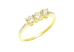 Кольцо из желтого золота с фианитом