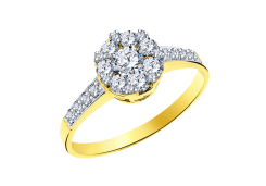 Кольцо из желтого золота с фианитом