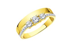 Кольцо из желтого золота с фианитом