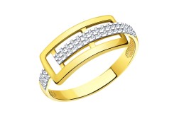 Кольцо из желтого золота с фианитом